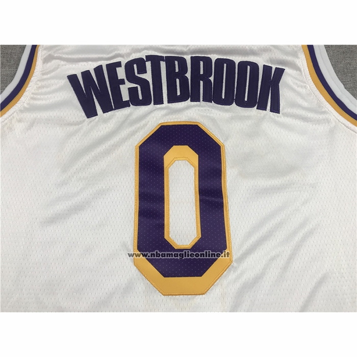 Maglia Los Angeles Lakers Russell Westbrook #0 Association 2021 Bianco